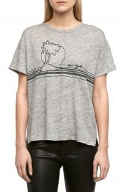 rag   bone JEAN Palm Embroidered Linen Tee at Nordstrom